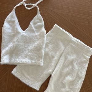WHITNEY SIMMONS X GYMSHARK EYELASH KNIT SET WHITE NWOT